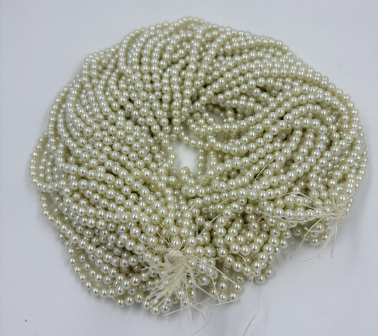 5mm OFF-WHITE ROUND MOTI DOUDIE COATING