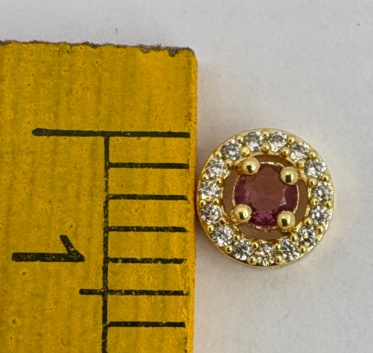 AD circle stone pink/white