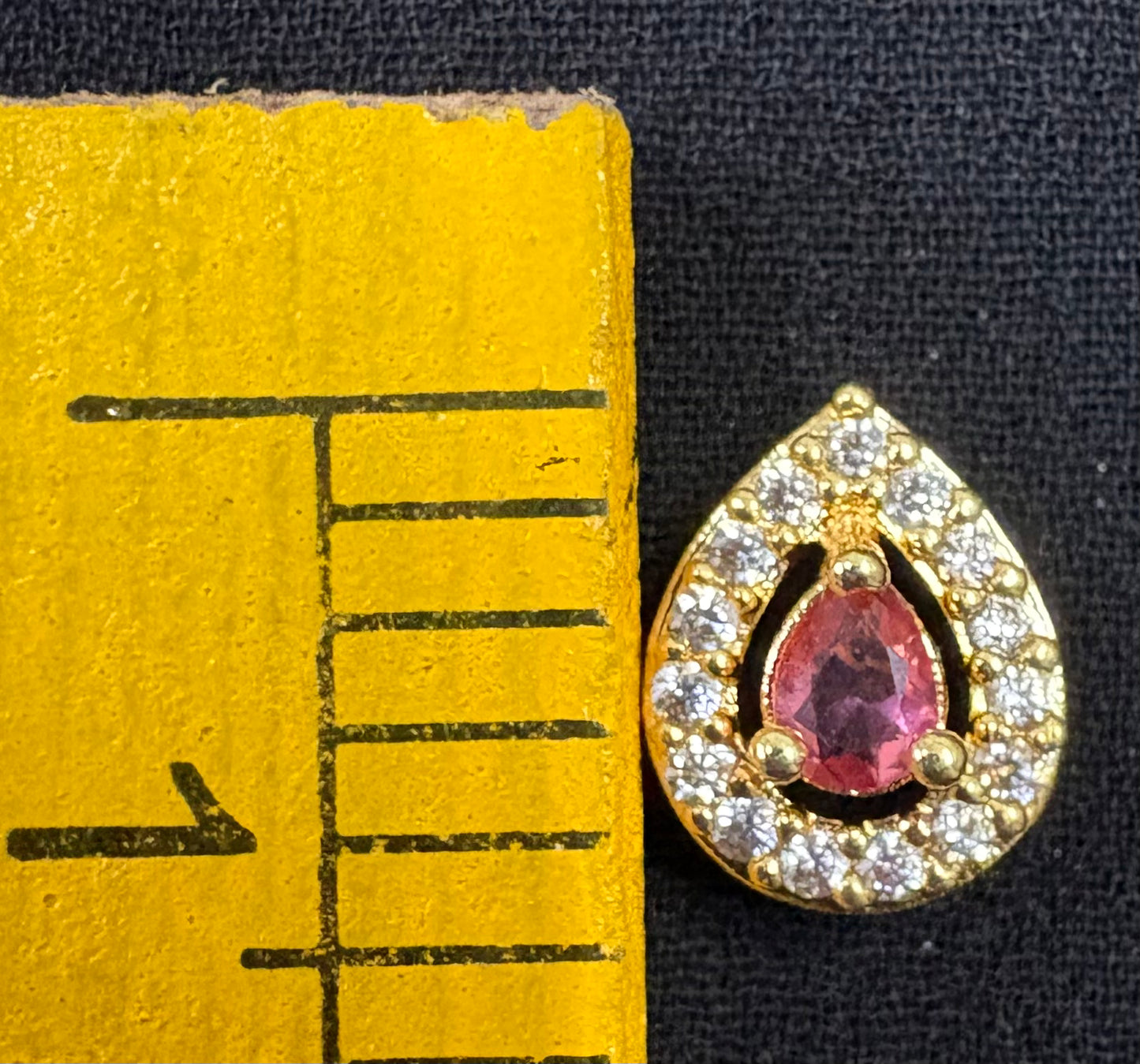 AD stone tilak shape baby pink color (small)