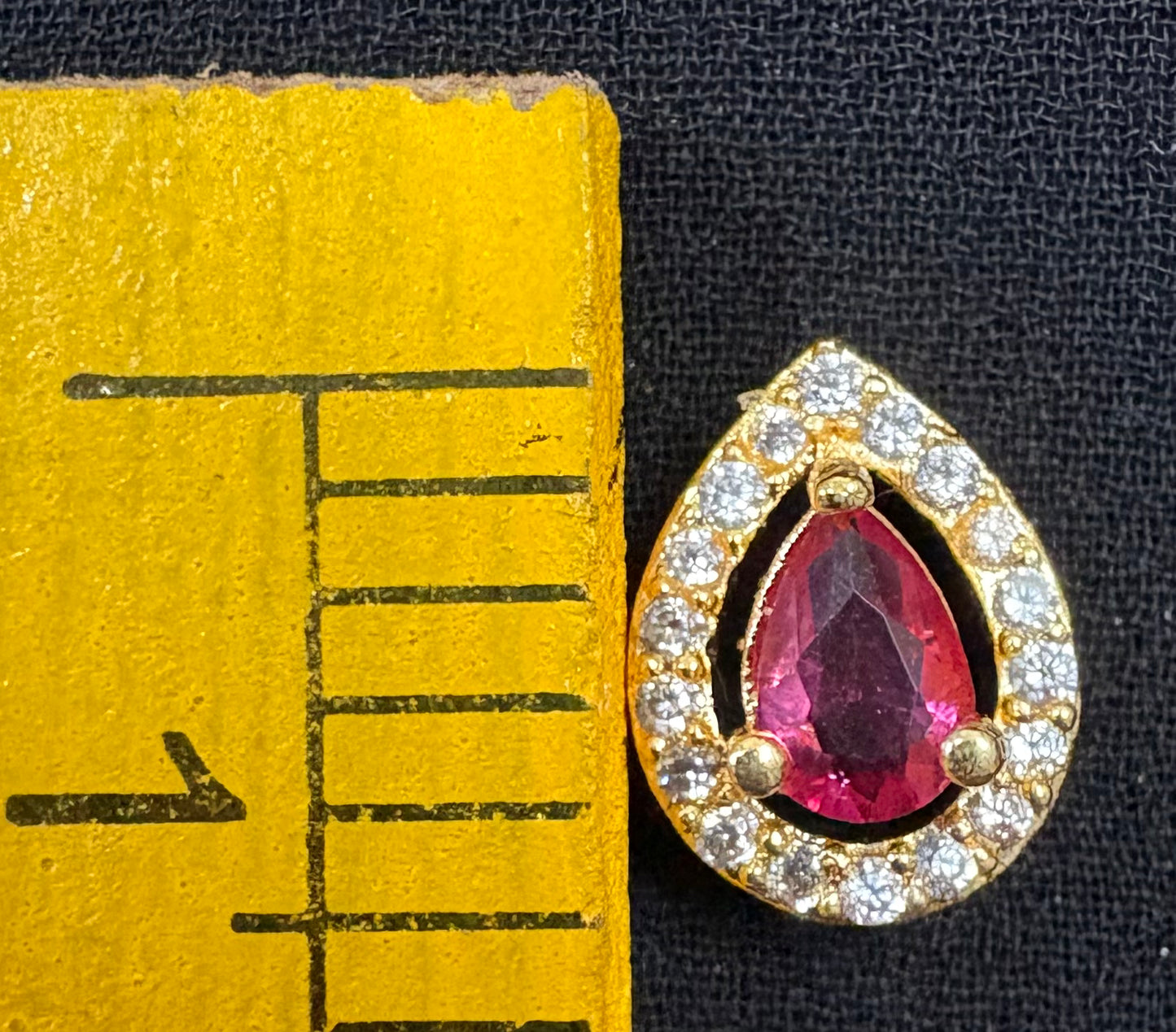 AD stone tilak shape pink color (big)