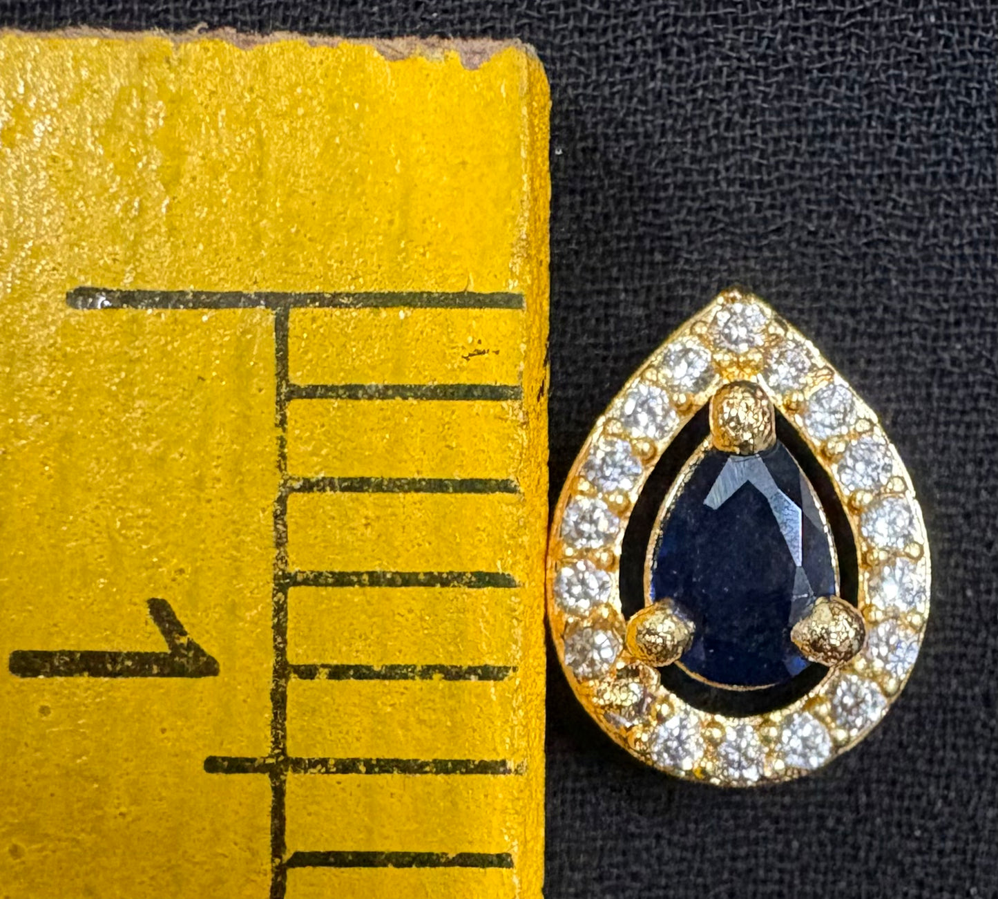 AD stone blue color tilak shape (BIG)