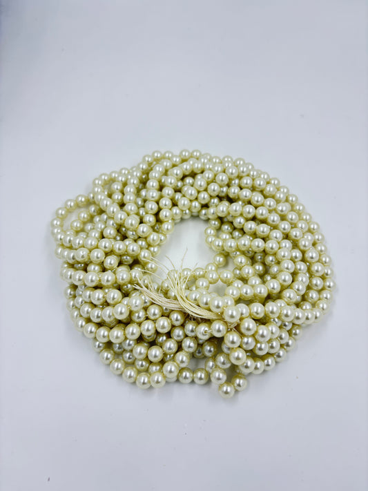 10mm OFF-WHITE ROUND MOTI DOUDIE COATING