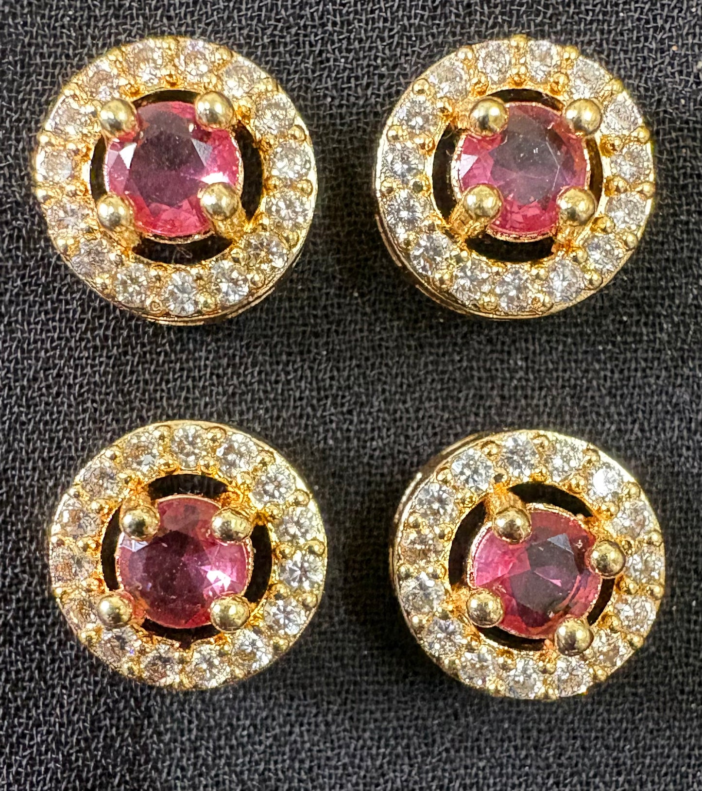 AD circle stone pink/white