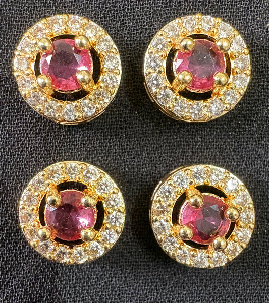 AD circle stone pink/white