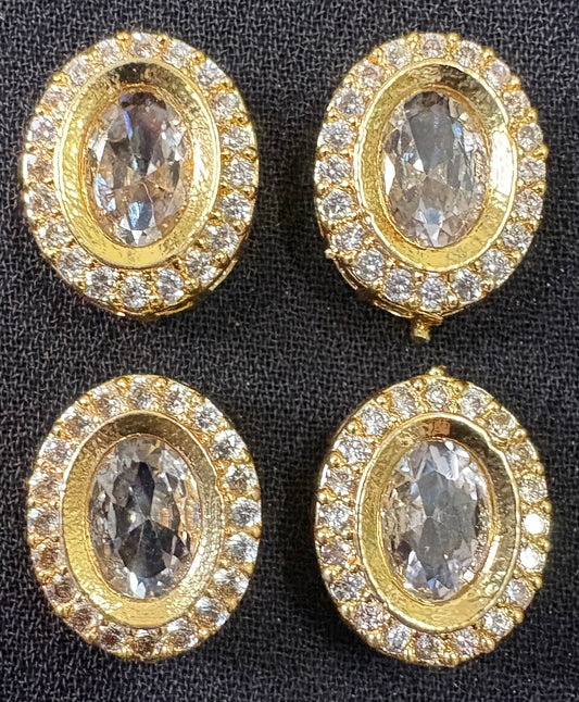 AD oval shape white stone