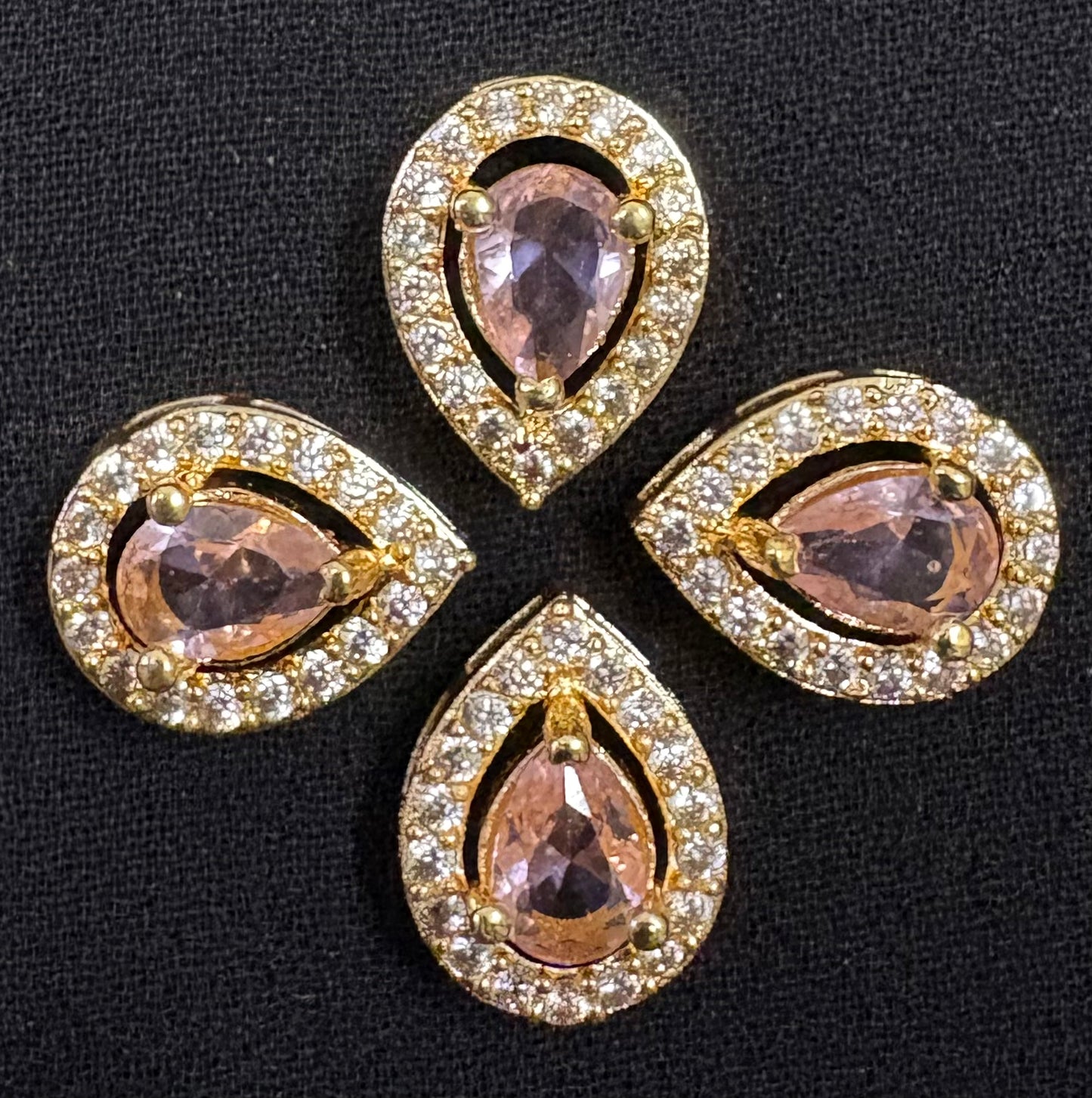 AD stone tilak shape baby pink color (BIG)