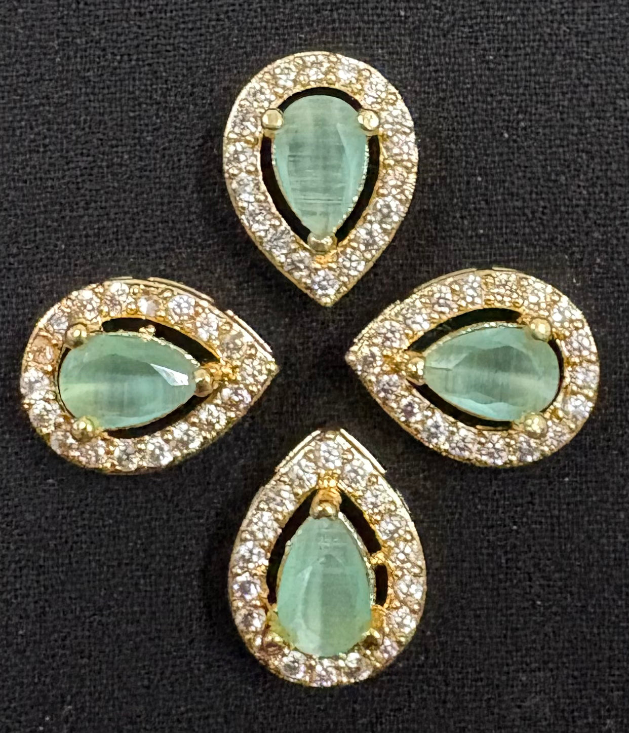 AD stone tilak shape sky blue color (BIG)