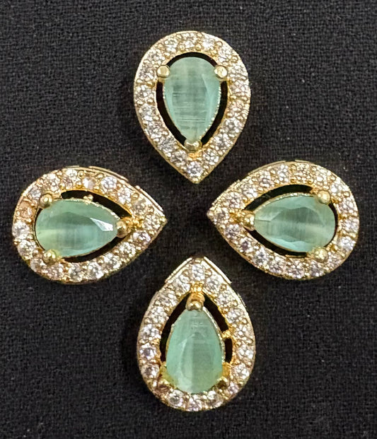 AD stone tilak shape sky blue color (BIG)