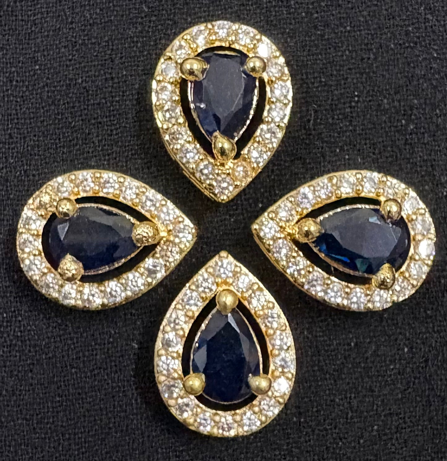 AD stone blue color tilak shape (BIG)