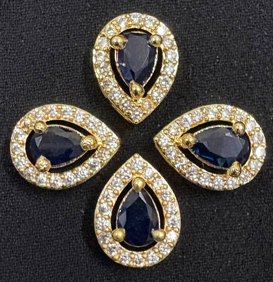 AD stone blue color tilak shape (BIG)