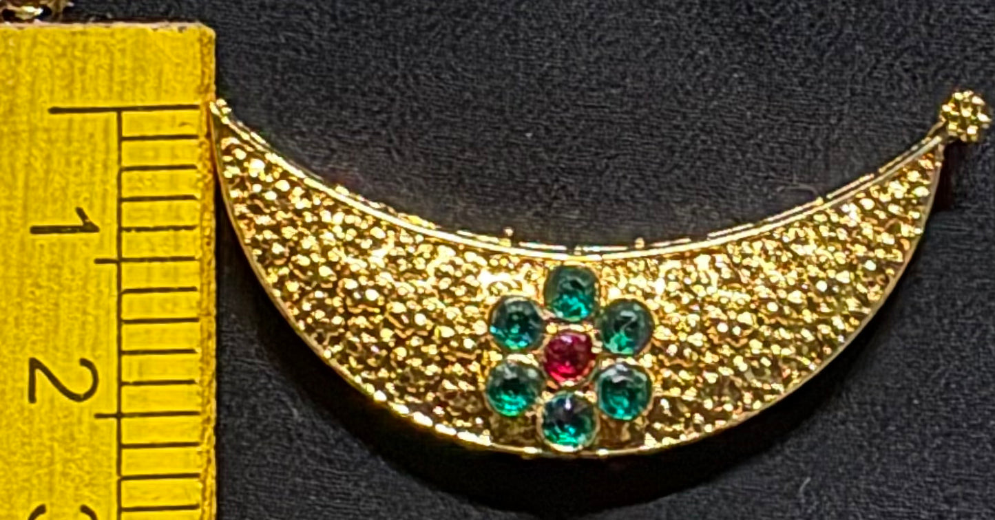 BIG CHANDRA WITH FLOWER STONES